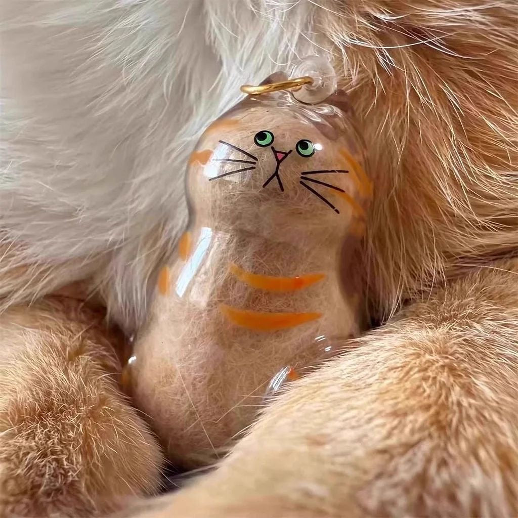 Cat hair memorial keychains