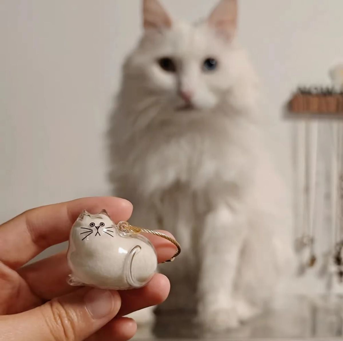 Cat hair memorial keychains