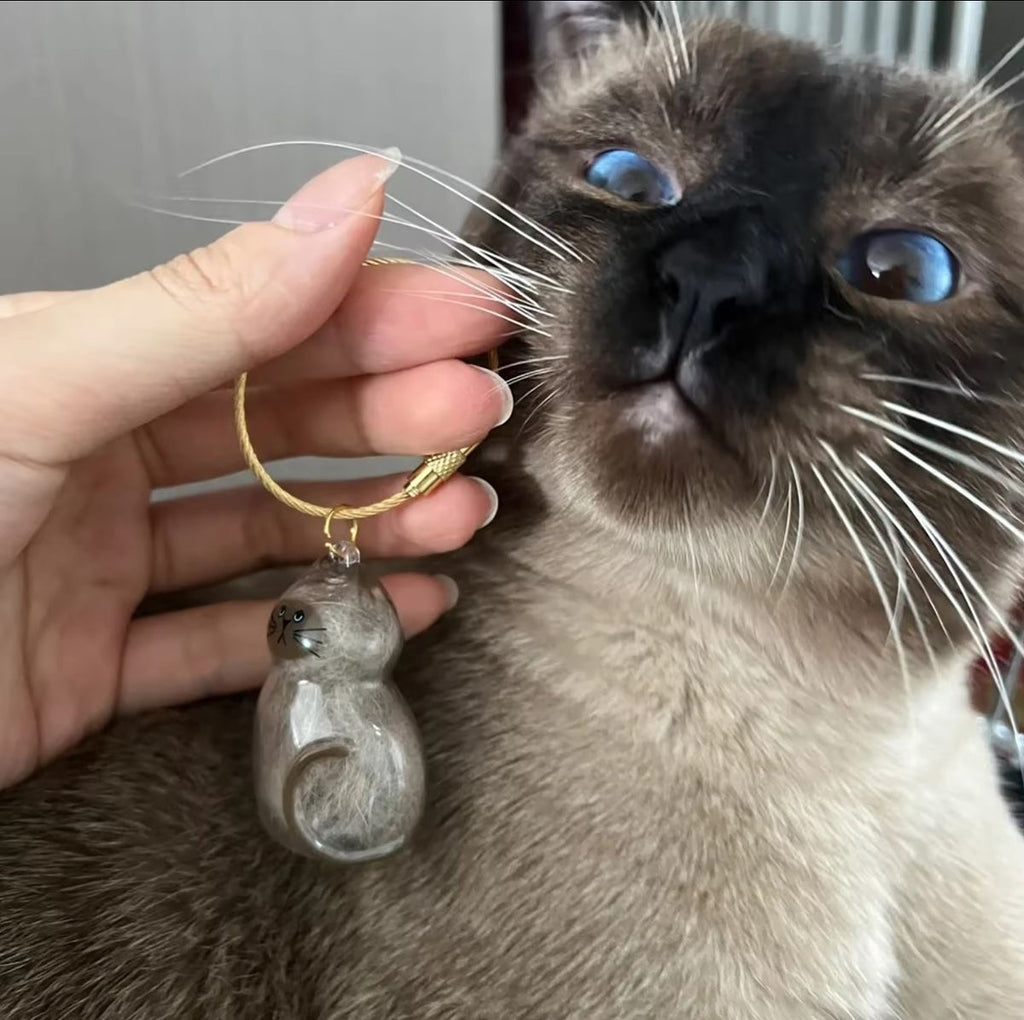 Cat hair memorial keychains