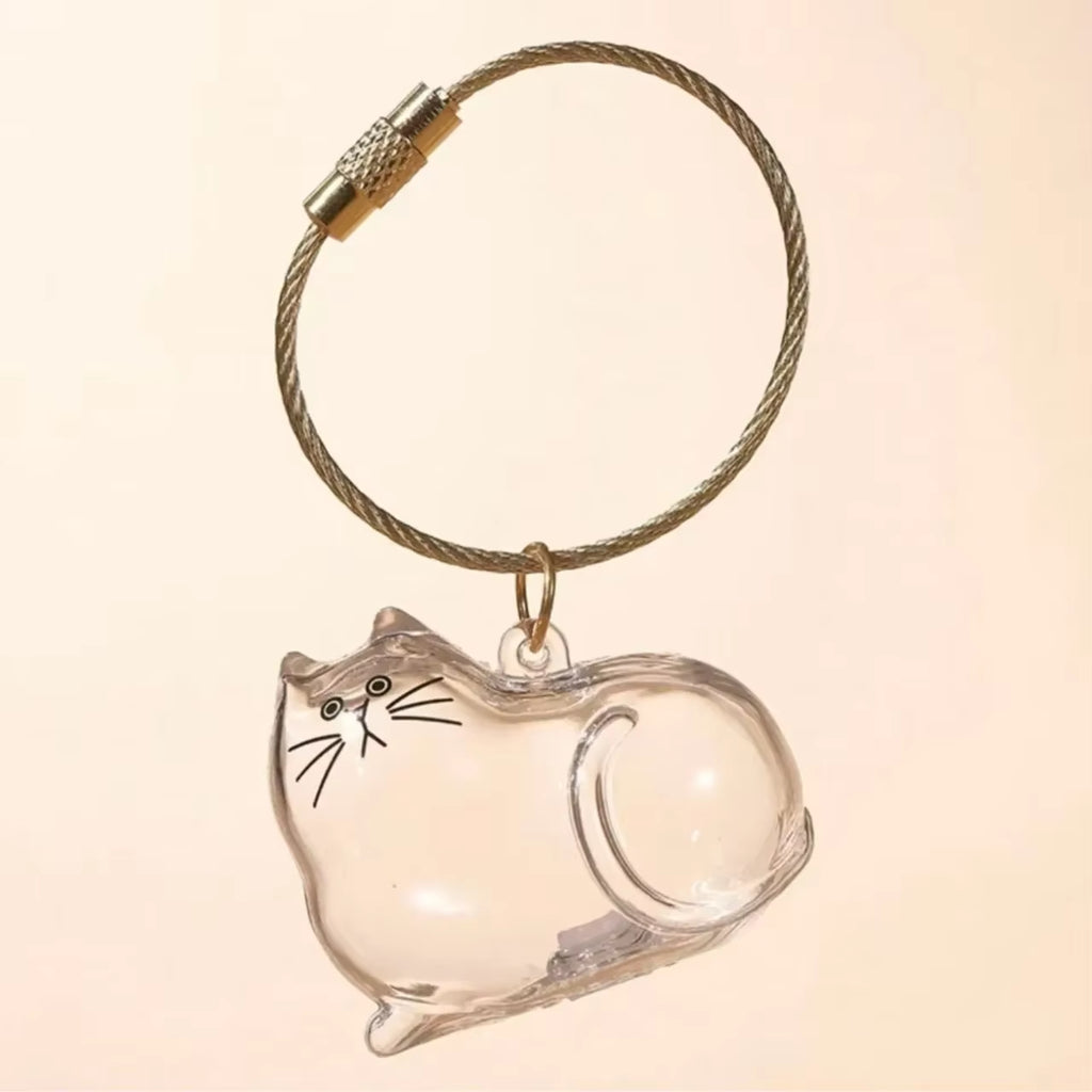 Adorable Dog Hair Keepsake Container Transparent Pet Hair Storage Pendant for Pet Hair Portable Keychain DIY Pendant Accessories