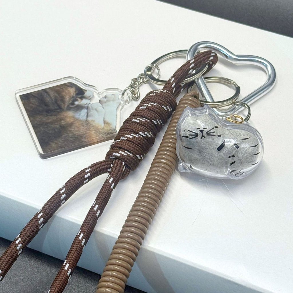 Cat hair memorial keychains