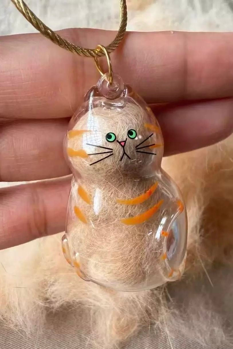 Cat hair memorial keychains